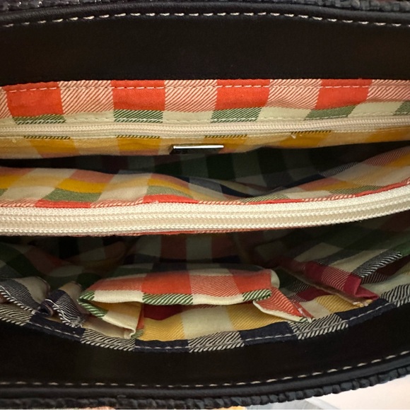 Maxx New York Black Genuine Leather Trim Shoulder Purse Bag - Picture 8 of 9